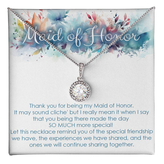 Maid of honor thank you gift for wedding in the past eternal hope necklace