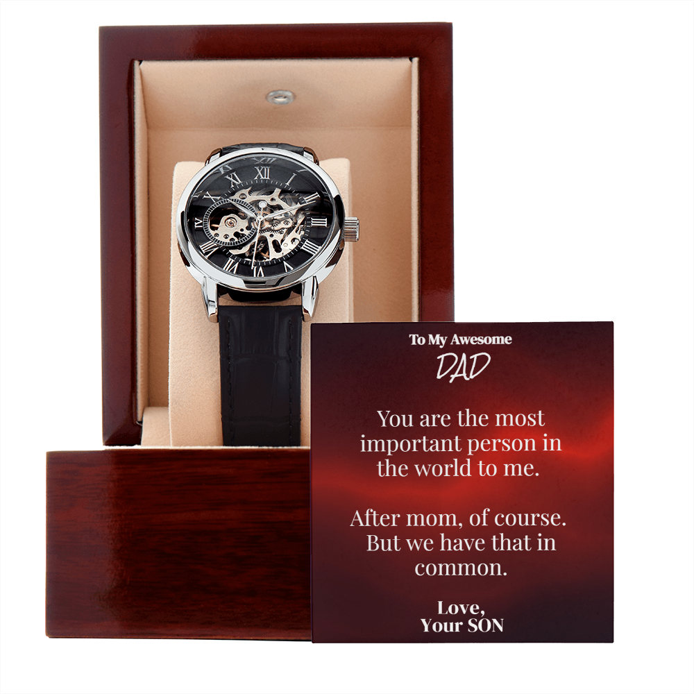 Skeleton Watch for Dad with Sarcastic Card from Son