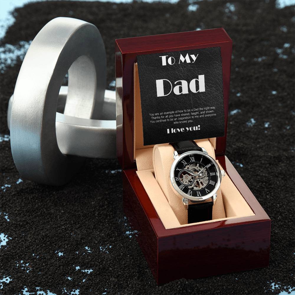 Skeleton watch with Meaningful Card: Dad the right way