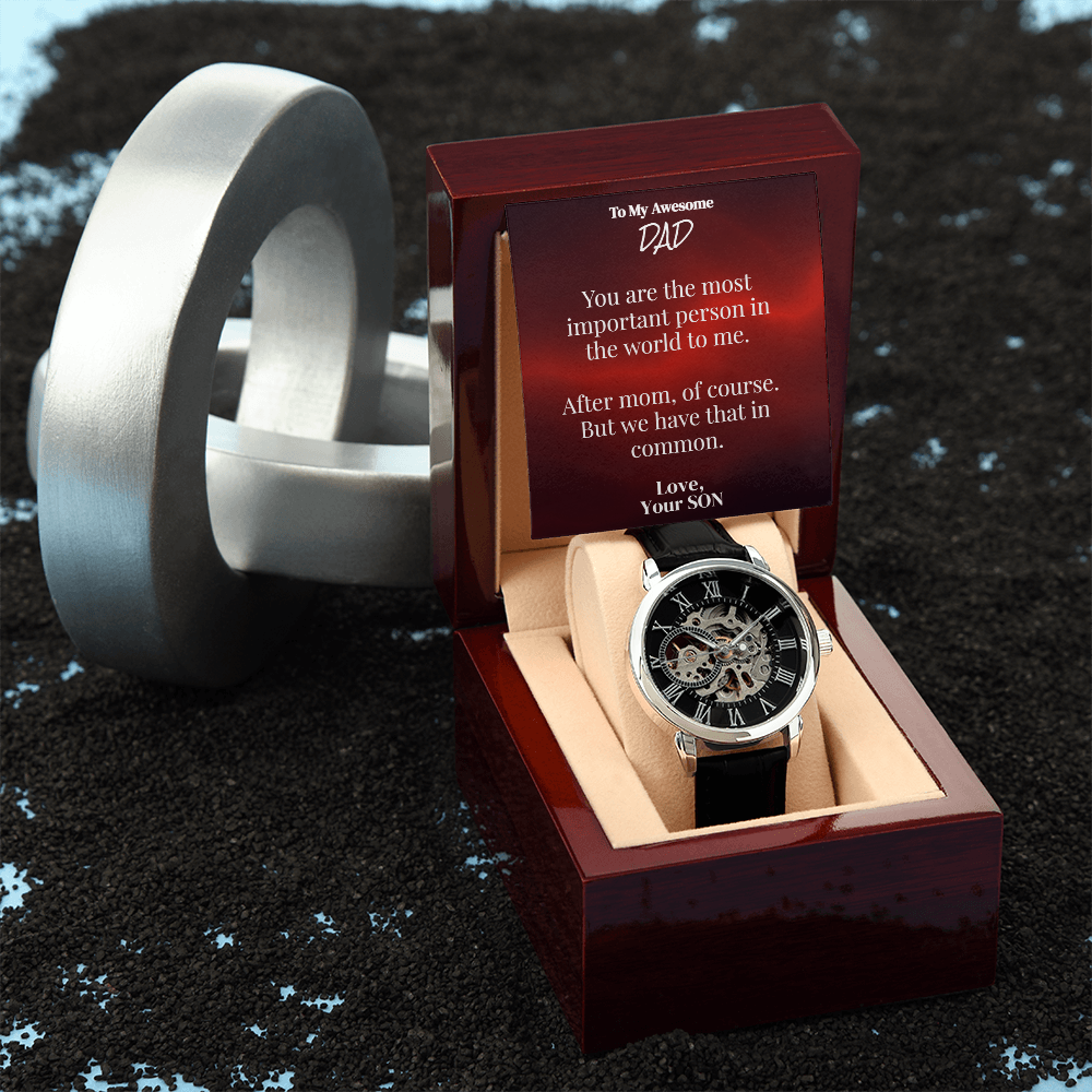 Skeleton Watch for Dad with Sarcastic Card from Son
