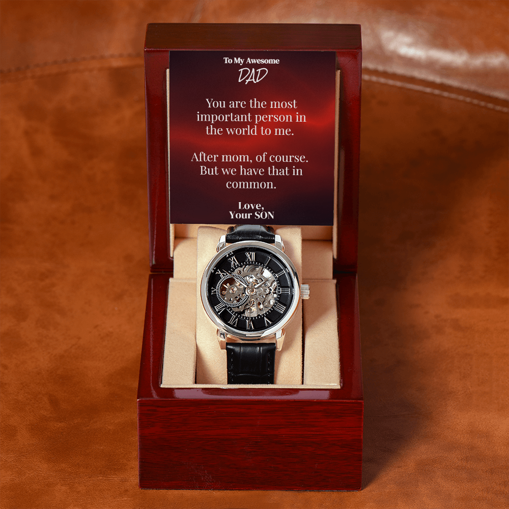 Skeleton Watch for Dad with Sarcastic Card from Son