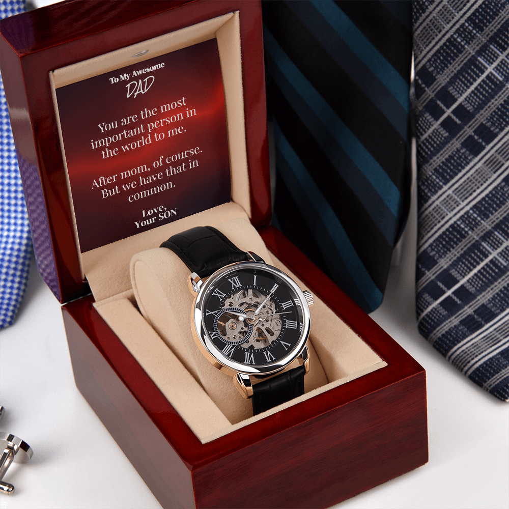 Skeleton Watch for Dad with Sarcastic Card from Son