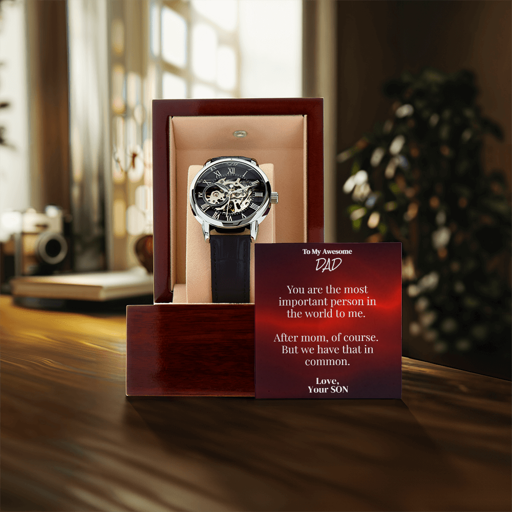 Skeleton Watch for Dad with Sarcastic Card from Son