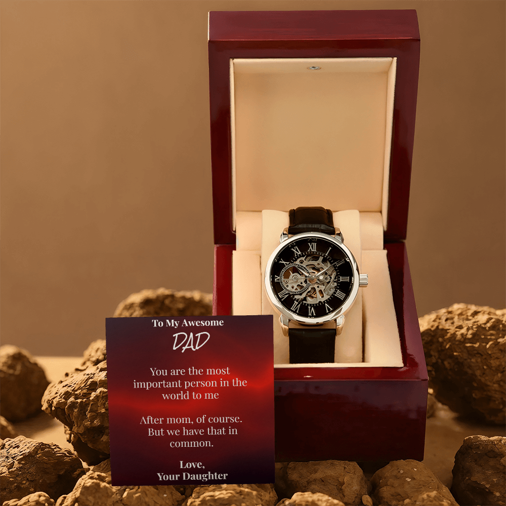 Skeleton Watch for Dad with Sarcastic Card from Daughter