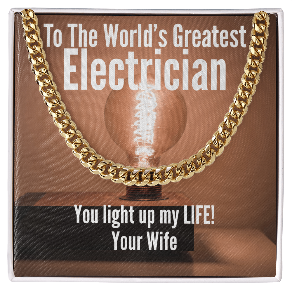 World's Greatest Electrician Cuban Link Necklace