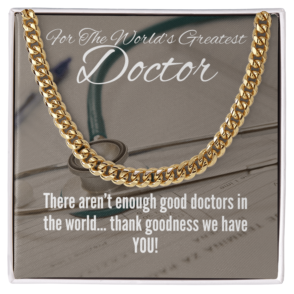 World's Greatest Doctor Cuban Link necklace
