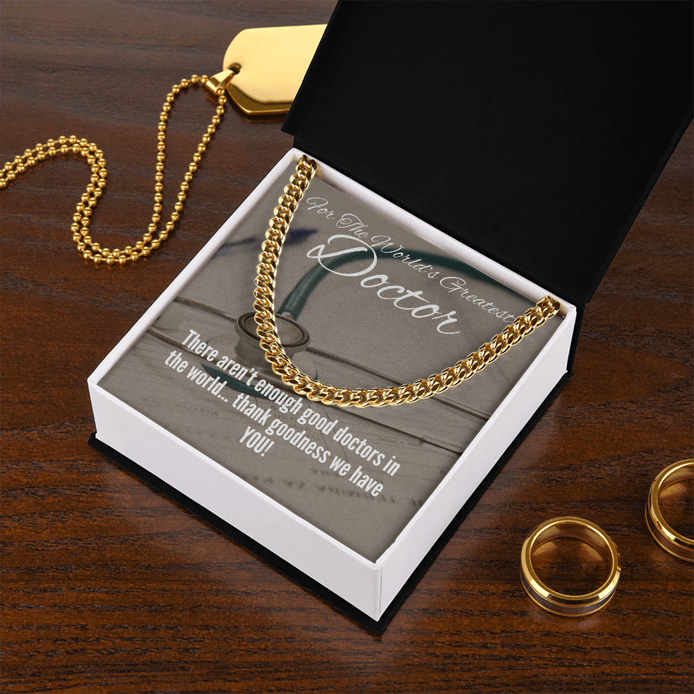 World's Greatest Doctor Cuban Link necklace