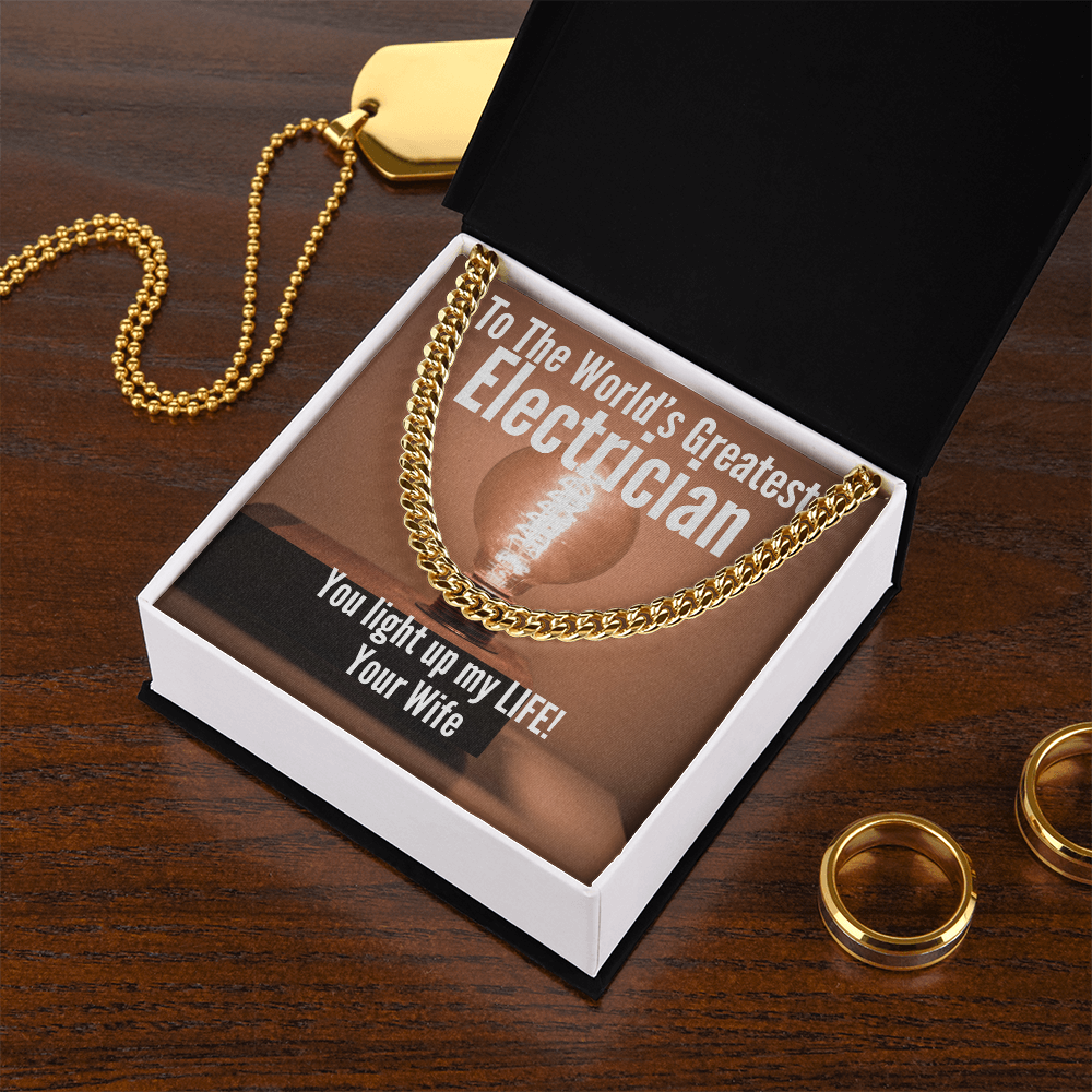World's Greatest Electrician Cuban Link Necklace