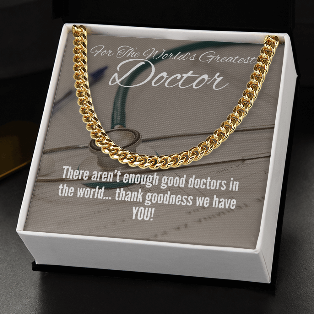 World's Greatest Doctor Cuban Link necklace
