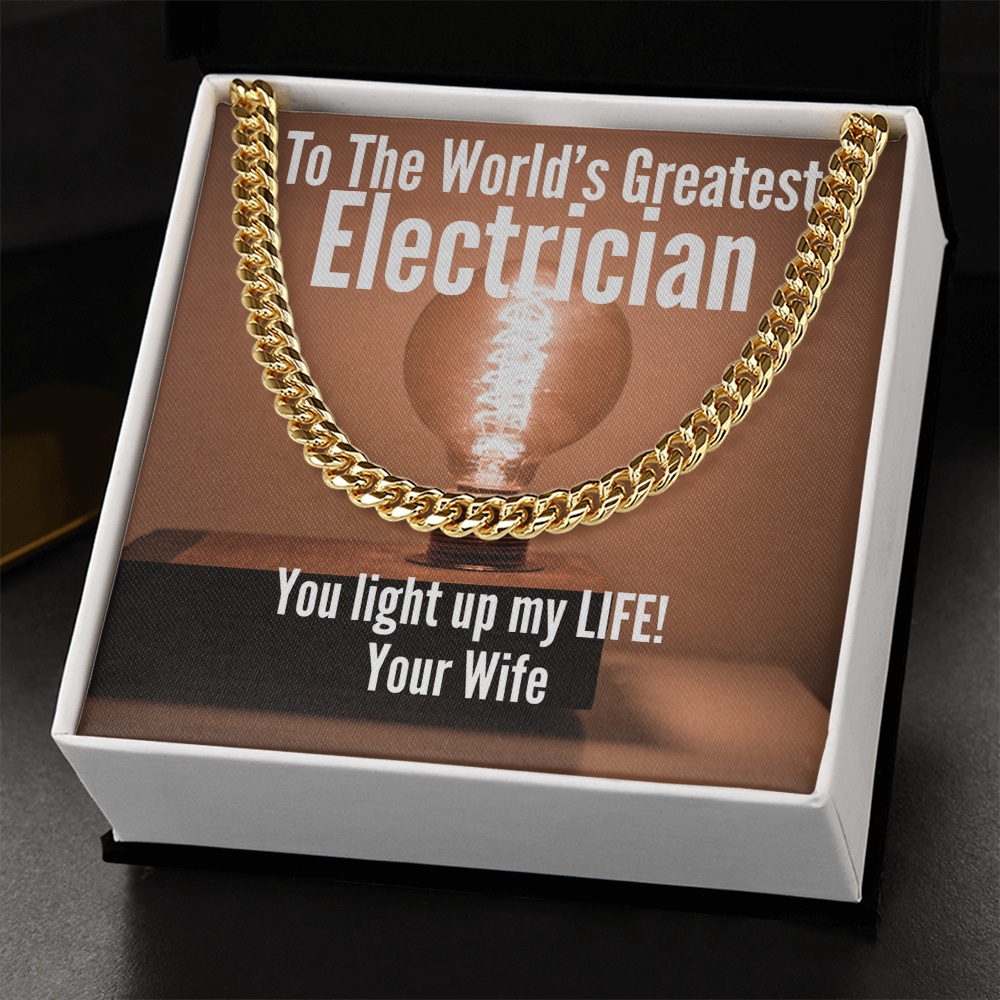 World's Greatest Electrician Cuban Link Necklace