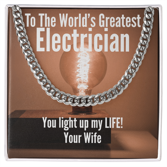 World's Greatest Electrician Cuban Link Necklace