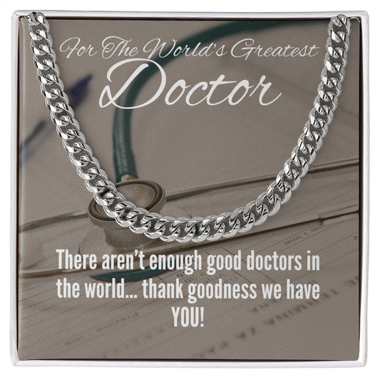 World's Greatest Doctor Cuban Link necklace