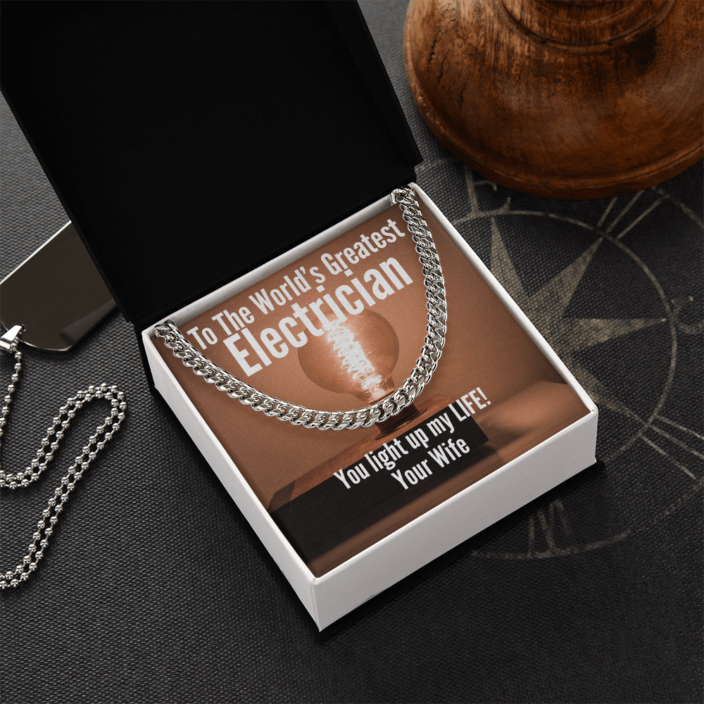 World's Greatest Electrician Cuban Link Necklace
