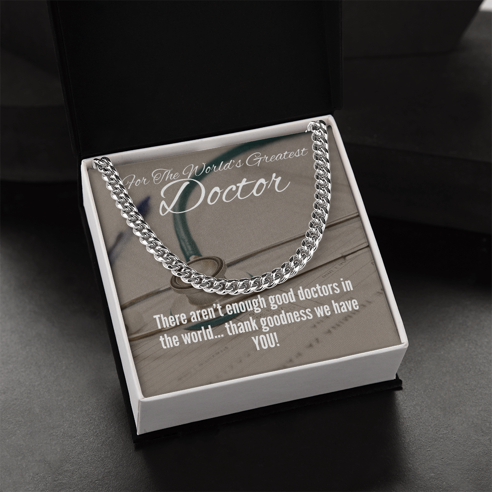 World's Greatest Doctor Cuban Link necklace