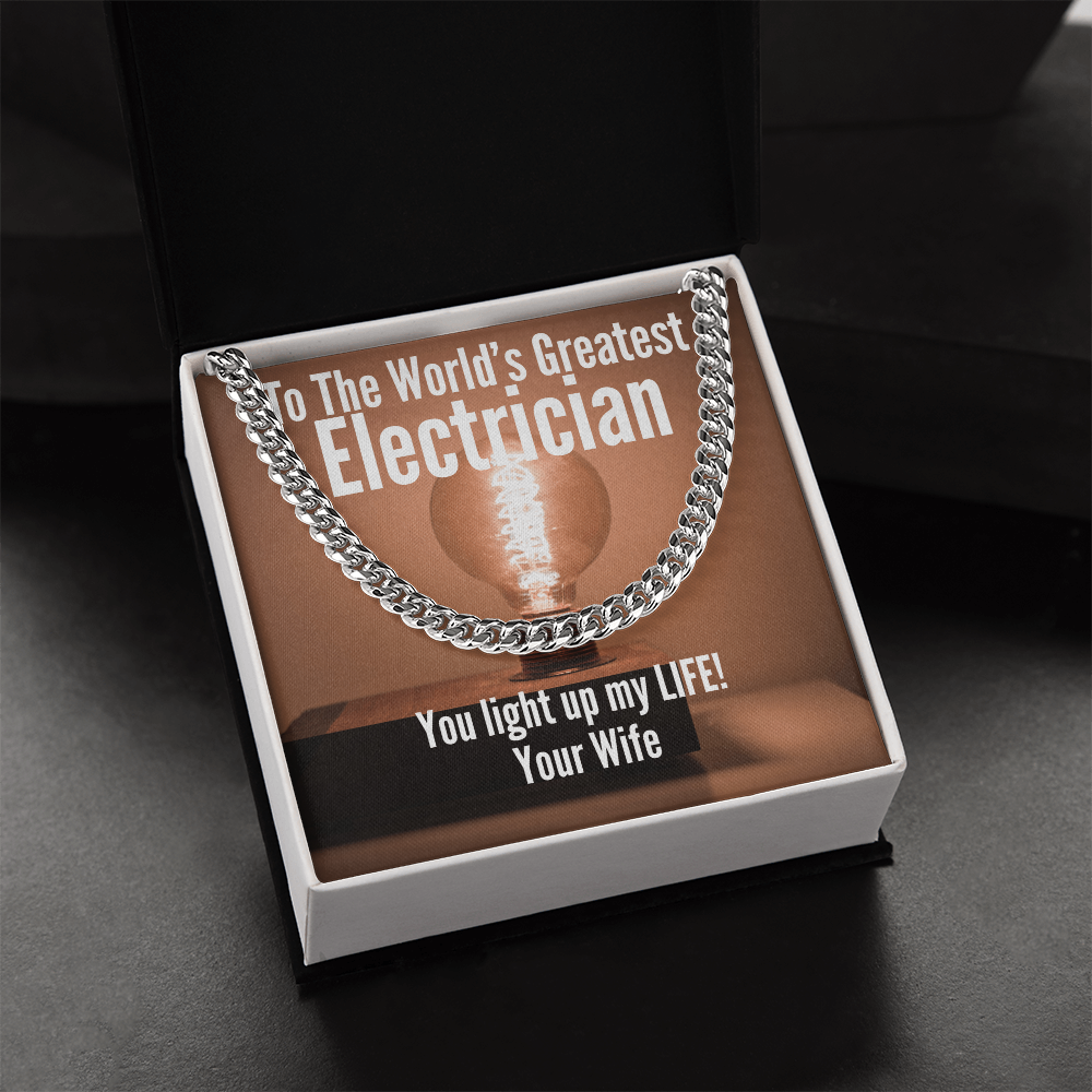 World's Greatest Electrician Cuban Link Necklace