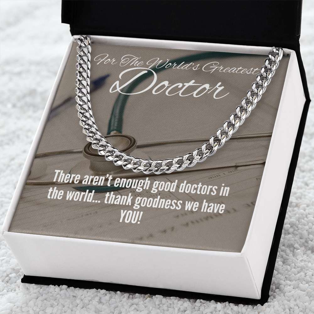 World's Greatest Doctor Cuban Link necklace