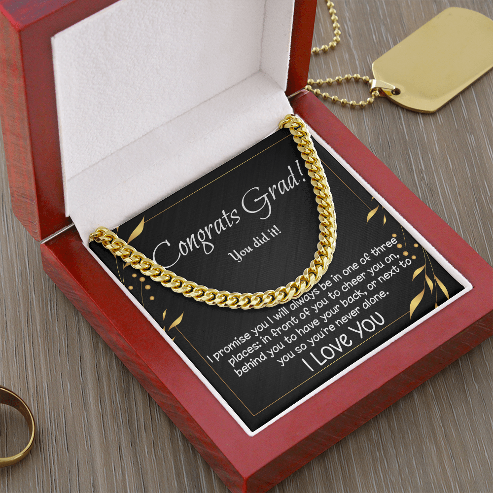 Congrats Grad! Cuban Link necklace for high school, college, etc. graduate