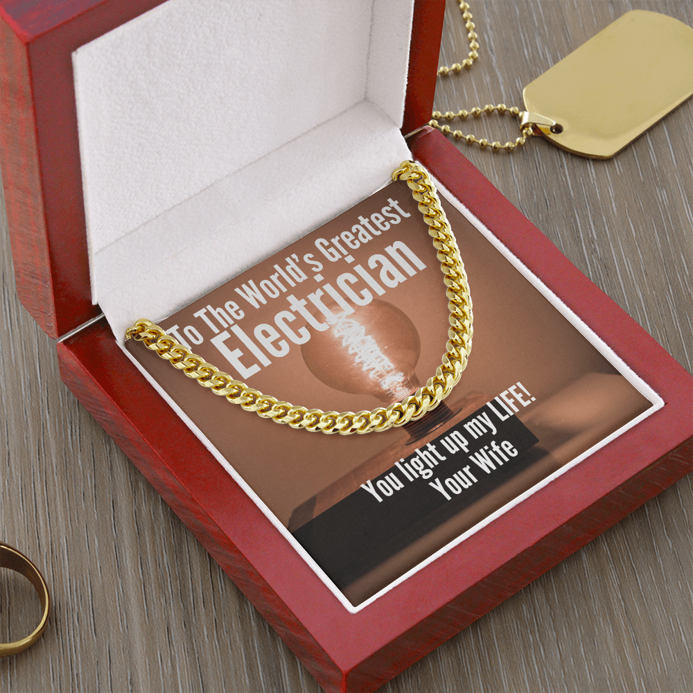 World's Greatest Electrician Cuban Link Necklace