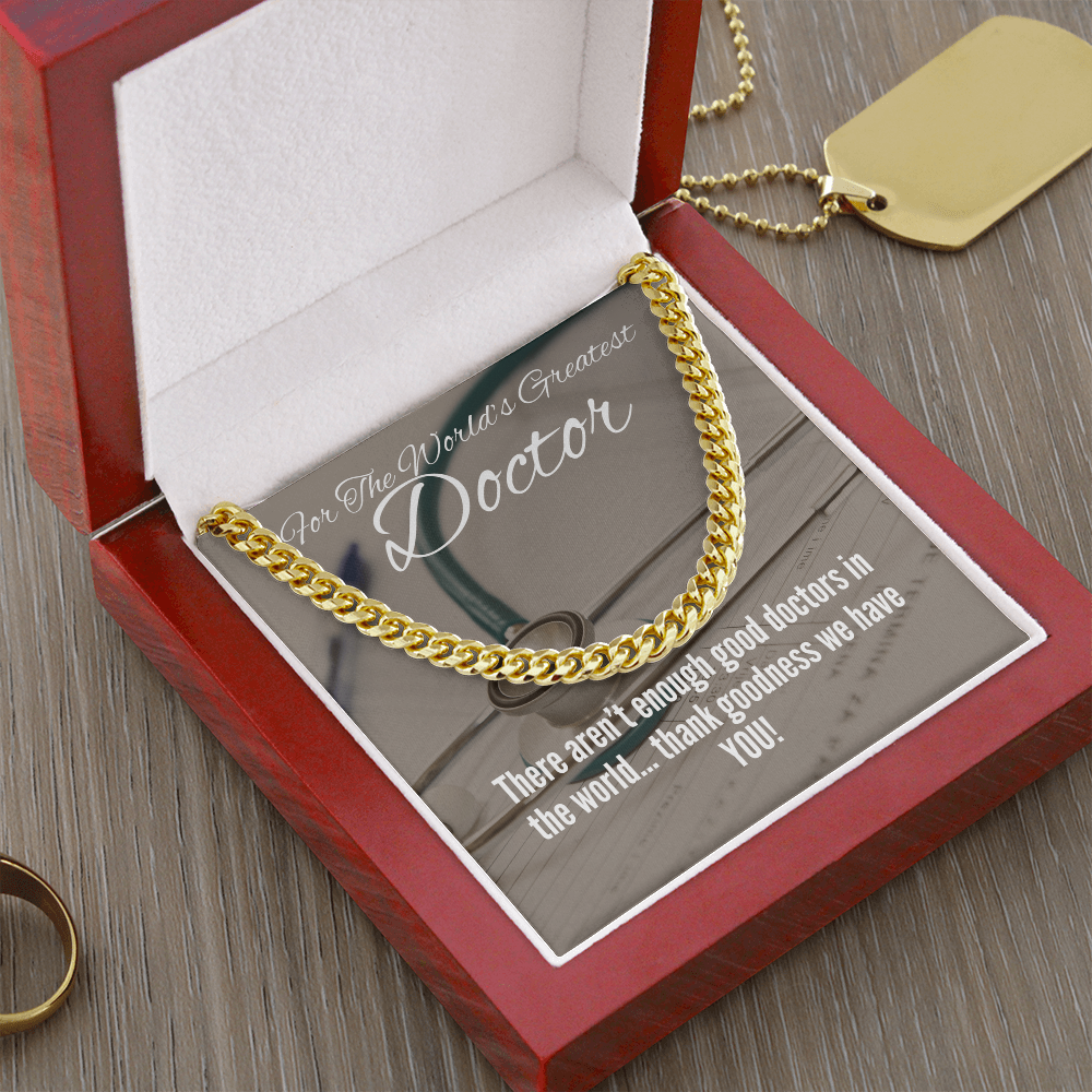 World's Greatest Doctor Cuban Link necklace