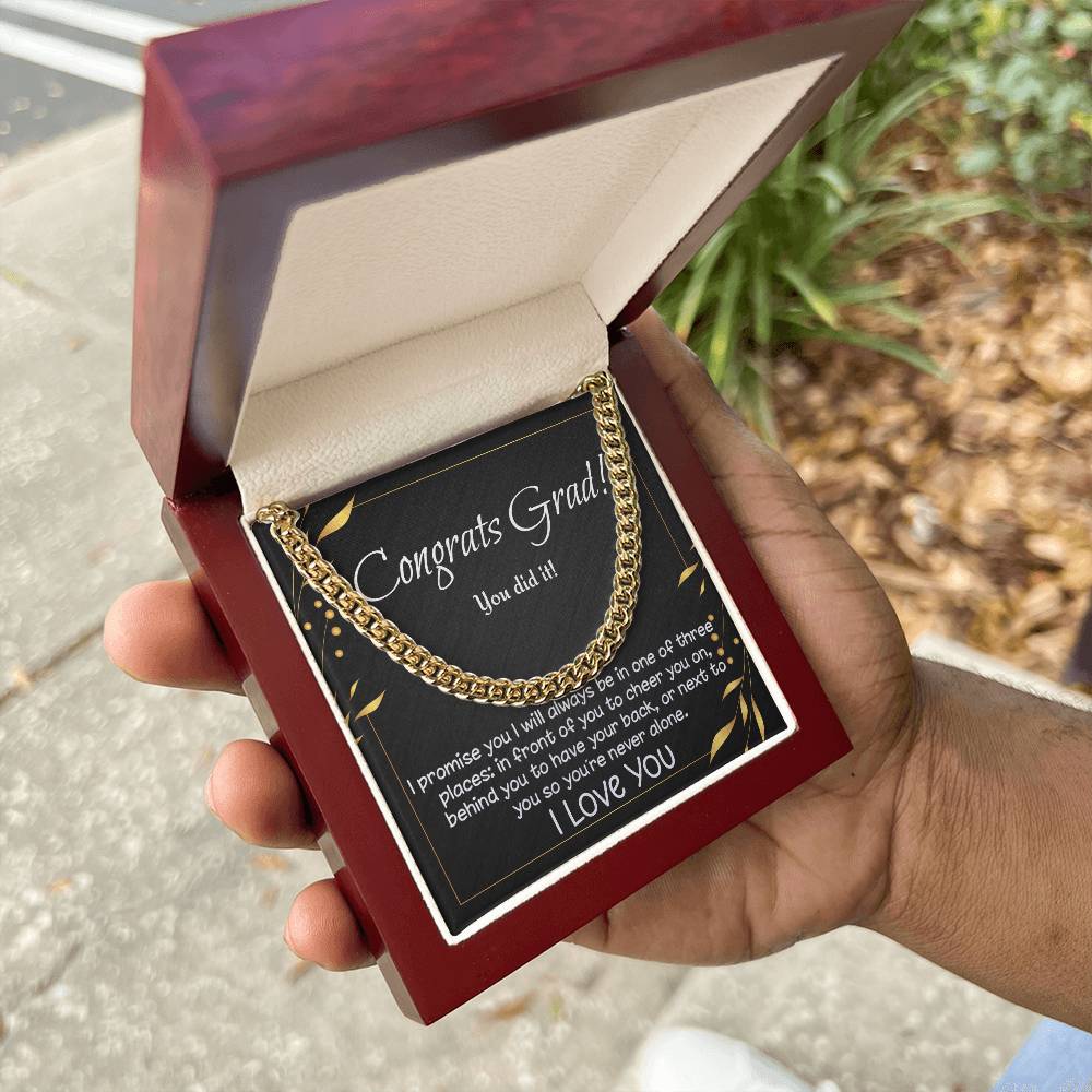 Congrats Grad! Cuban Link necklace for high school, college, etc. graduate