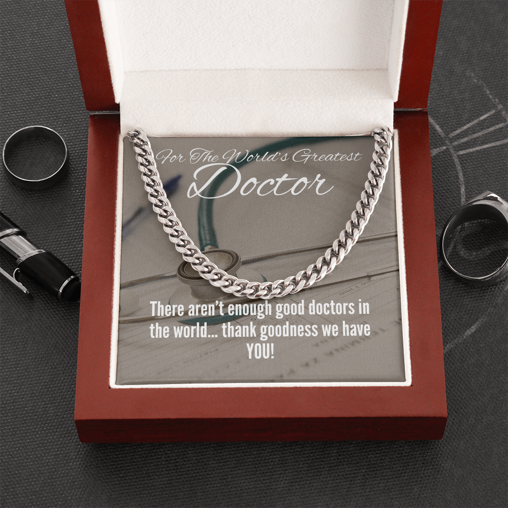 World's Greatest Doctor Cuban Link necklace
