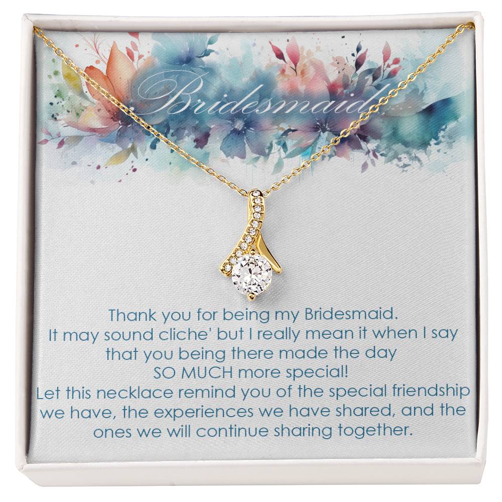 Thank you gift for Bridesmaid for wedding in the past. Alluring beauty necklace.