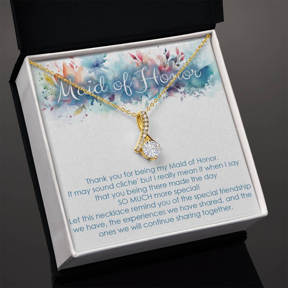 Maid of honor thank you gift for wedding in the past. Alluring beauty necklace