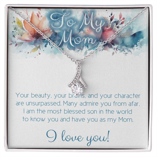 From Son to Mom Flower background brains beauty character.