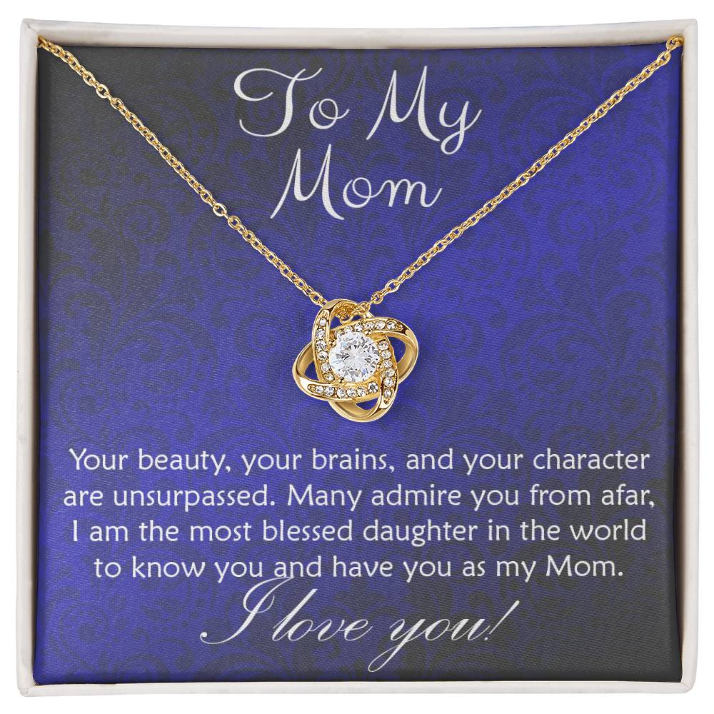 From Daughter to Mom... Love knot necklace.