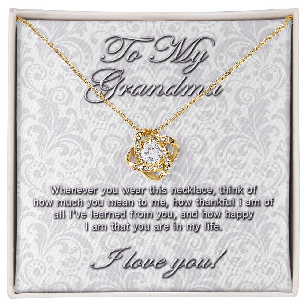 To My Grandma Love knot necklace