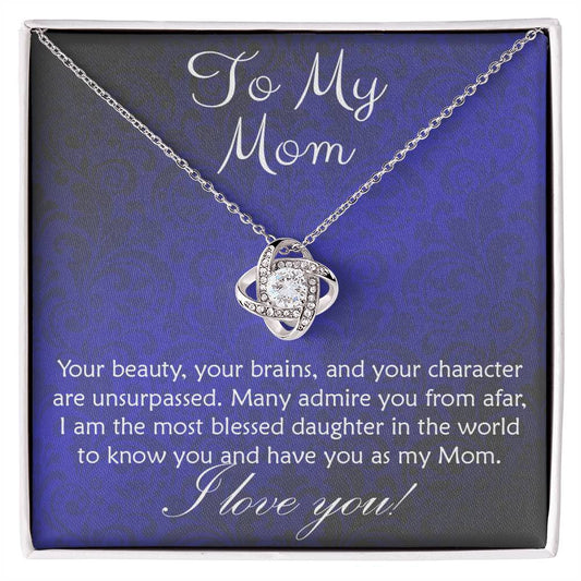 From Daughter to Mom... Love knot necklace.