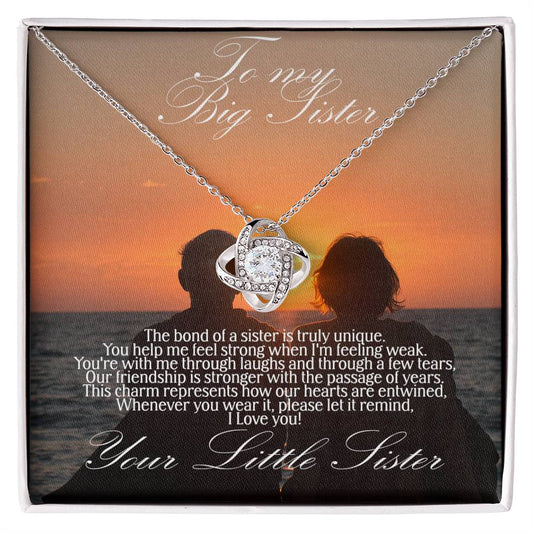 To Big Sister Love Knot necklace