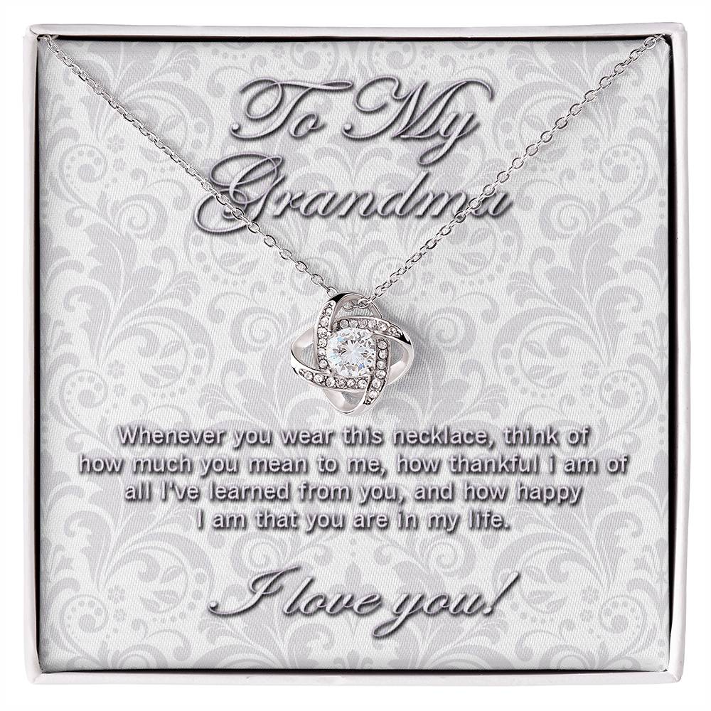 To My Grandma Love knot necklace