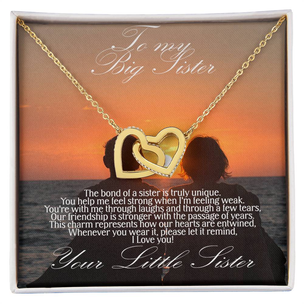 For Big Sister interlocking hearts necklace