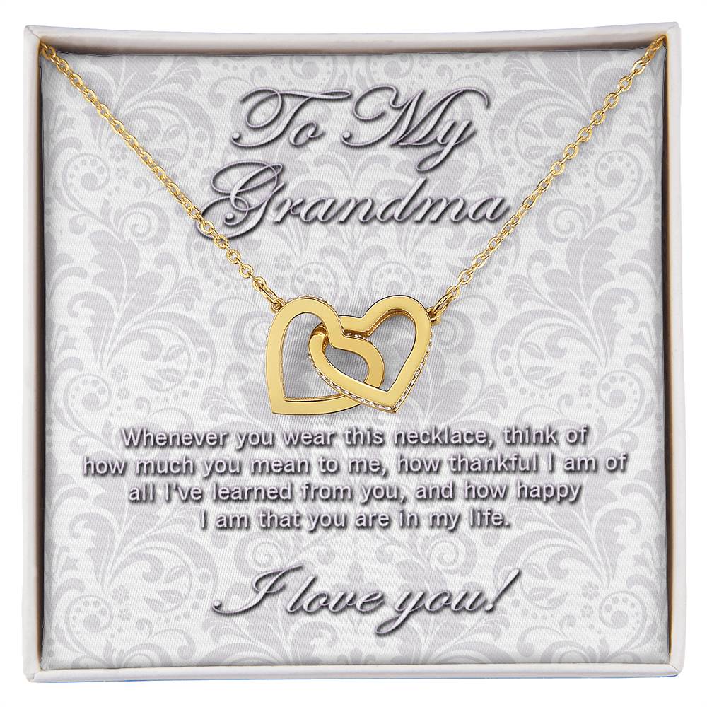 To my Grandma Interlocking hearts necklace