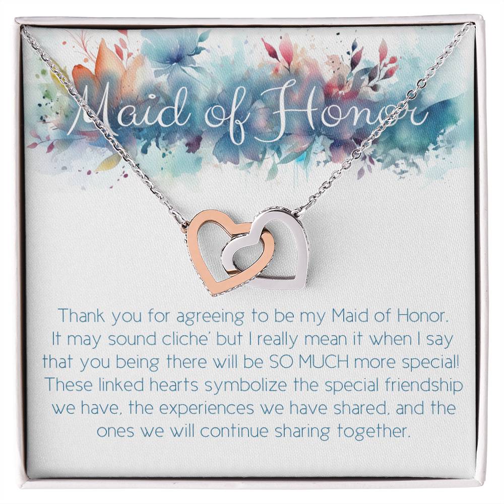 Wedding on future date: Maid of Honor Interlocking hearts necklace