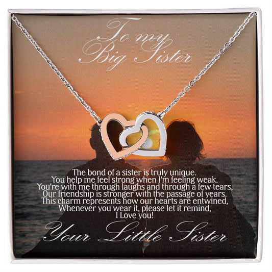 For Big Sister interlocking hearts necklace