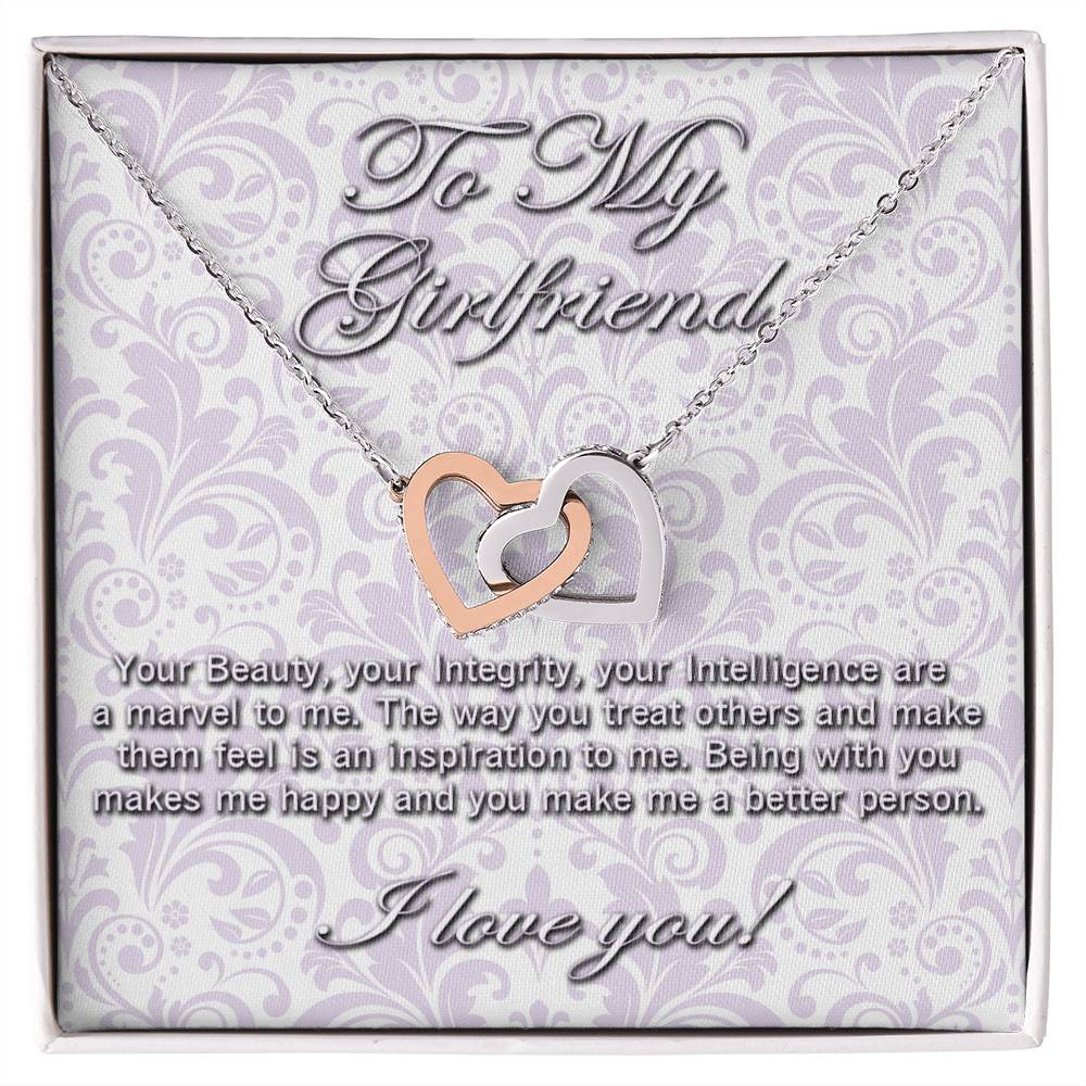 Interlocking Hearts Necklace for Girlfriend