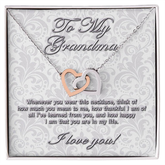 To my Grandma Interlocking hearts necklace