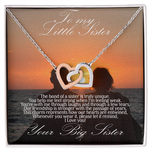 For Little Sister interlocking hearts necklace