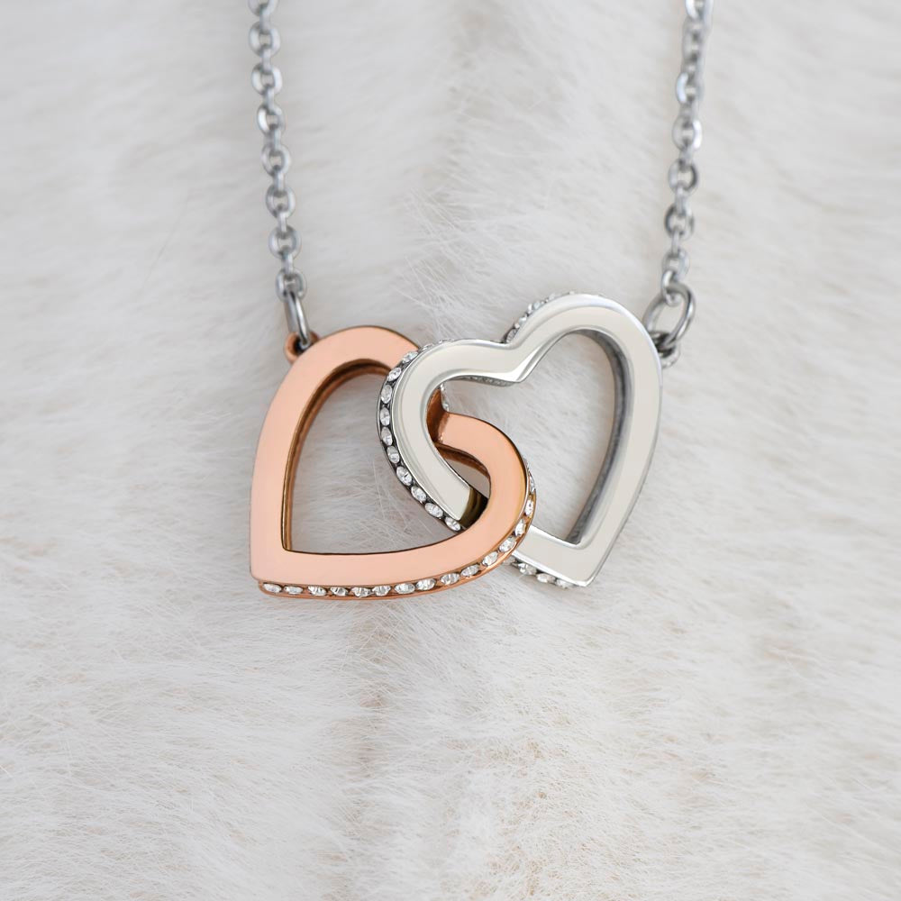 Perfect Necklace gift for wife: Your Beauty, Integrity and Intelligence (Interlocking Hearts variation)