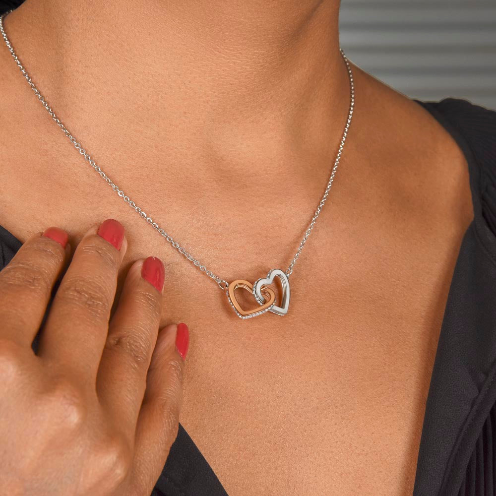 Perfect Necklace gift for wife: Your Beauty, Integrity and Intelligence (Interlocking Hearts variation)