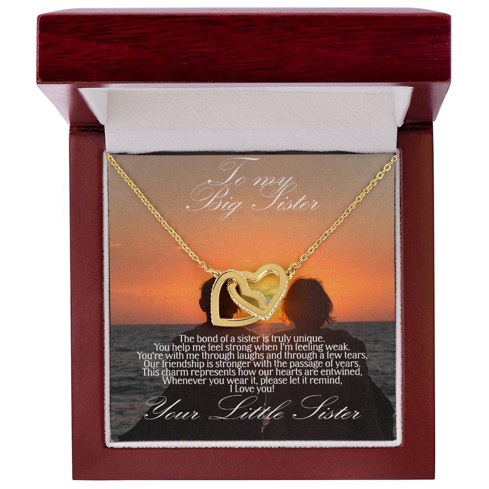 For Big Sister interlocking hearts necklace