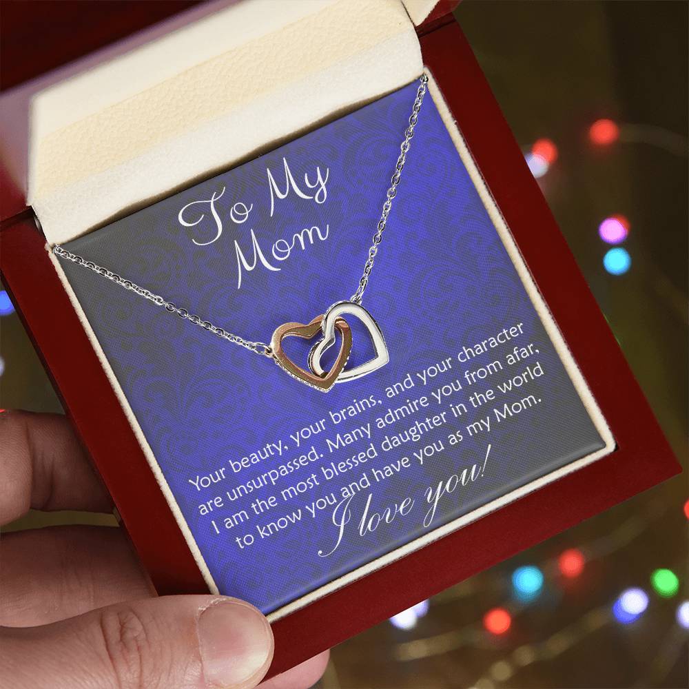 From Daughter to Mom... Interlocking Hearts necklace