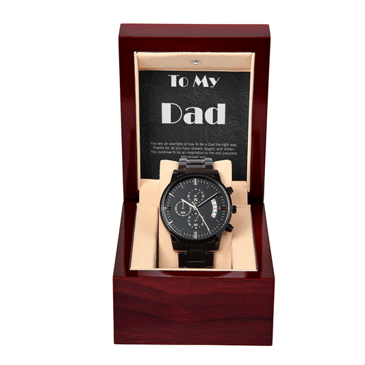 Chronographic Watch for Dad with Meaningful Card: Dad the right way