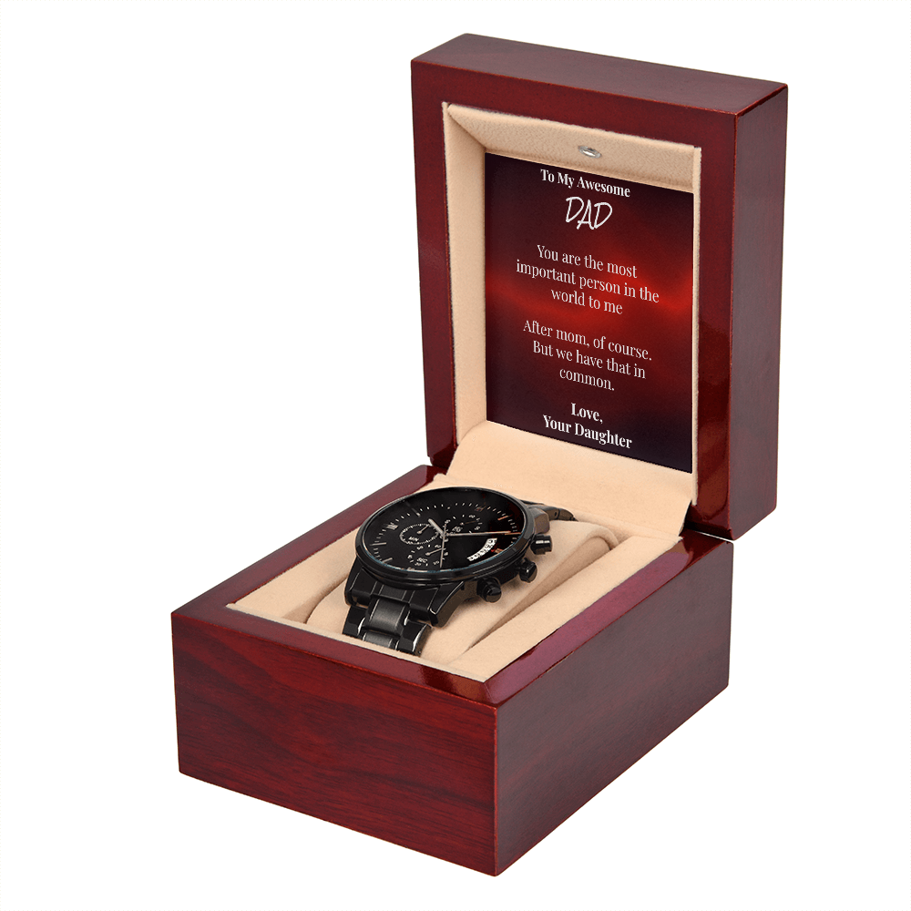 Chronograph Watch for Dad with Sarcastic Card from Daughter