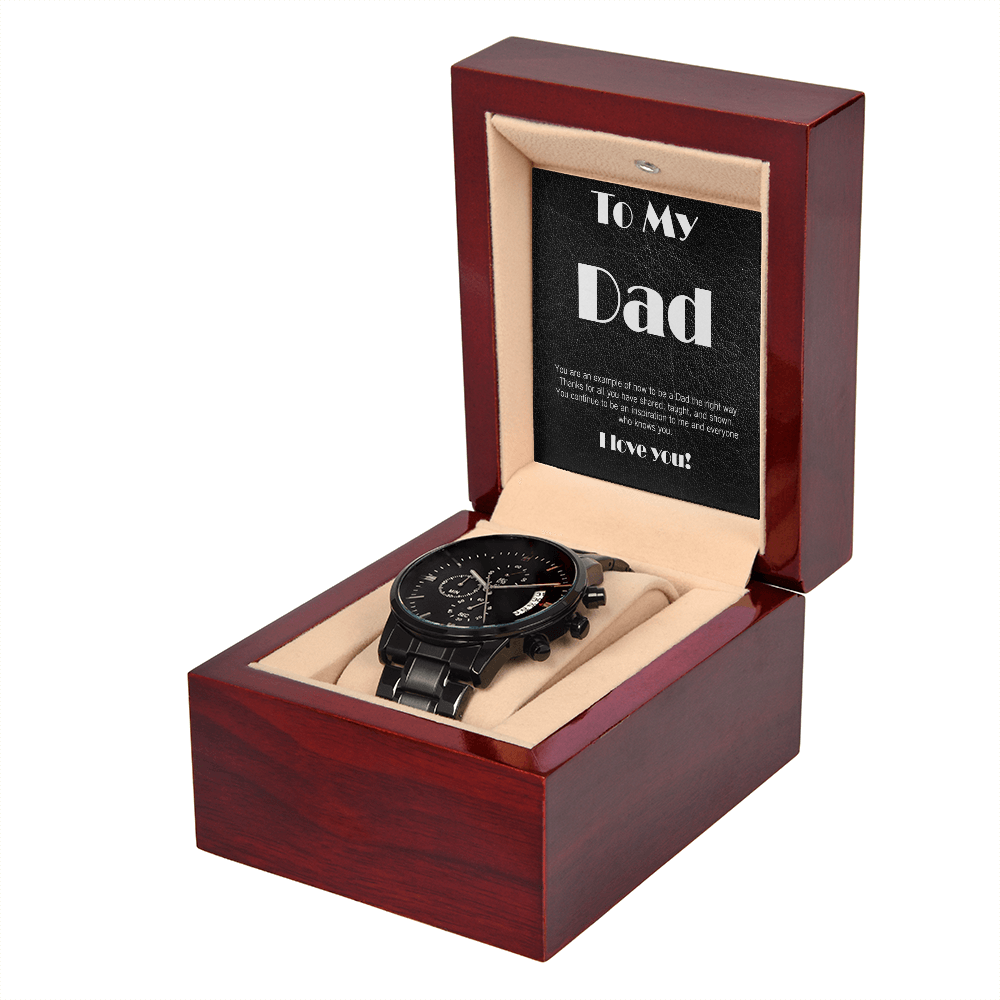 Chronographic Watch for Dad with Meaningful Card: Dad the right way
