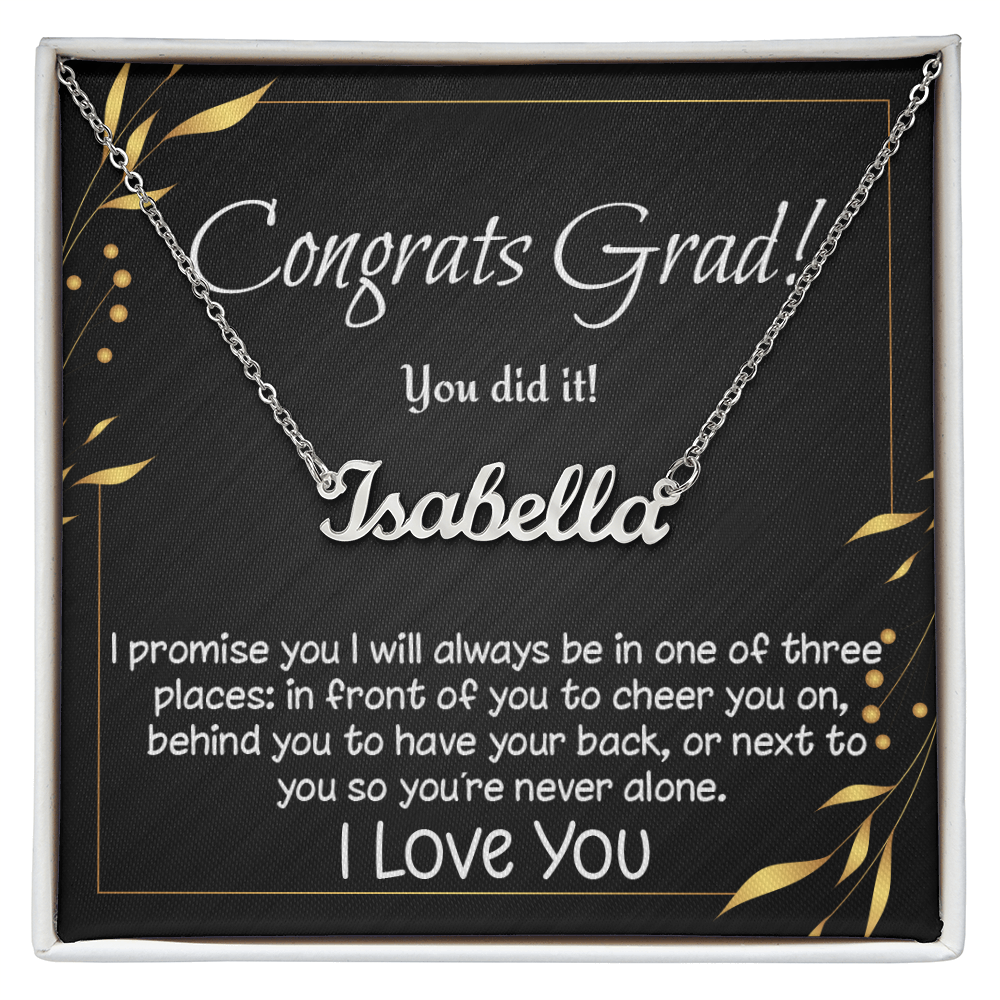 Personalized custom name necklace for high school, college, etc. graduate