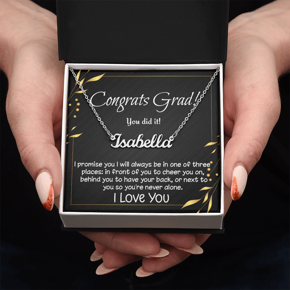 Personalized custom name necklace for high school, college, etc. graduate