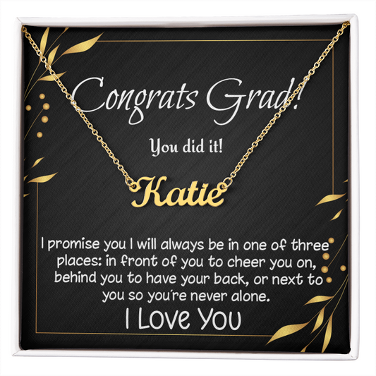Personalized custom name necklace for high school, college, etc. graduate